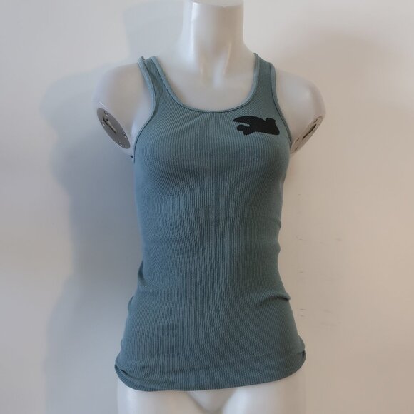 Womens Free City Life Nature Love Green Ribbed Tank Top XS/S - Picture 1 of 5